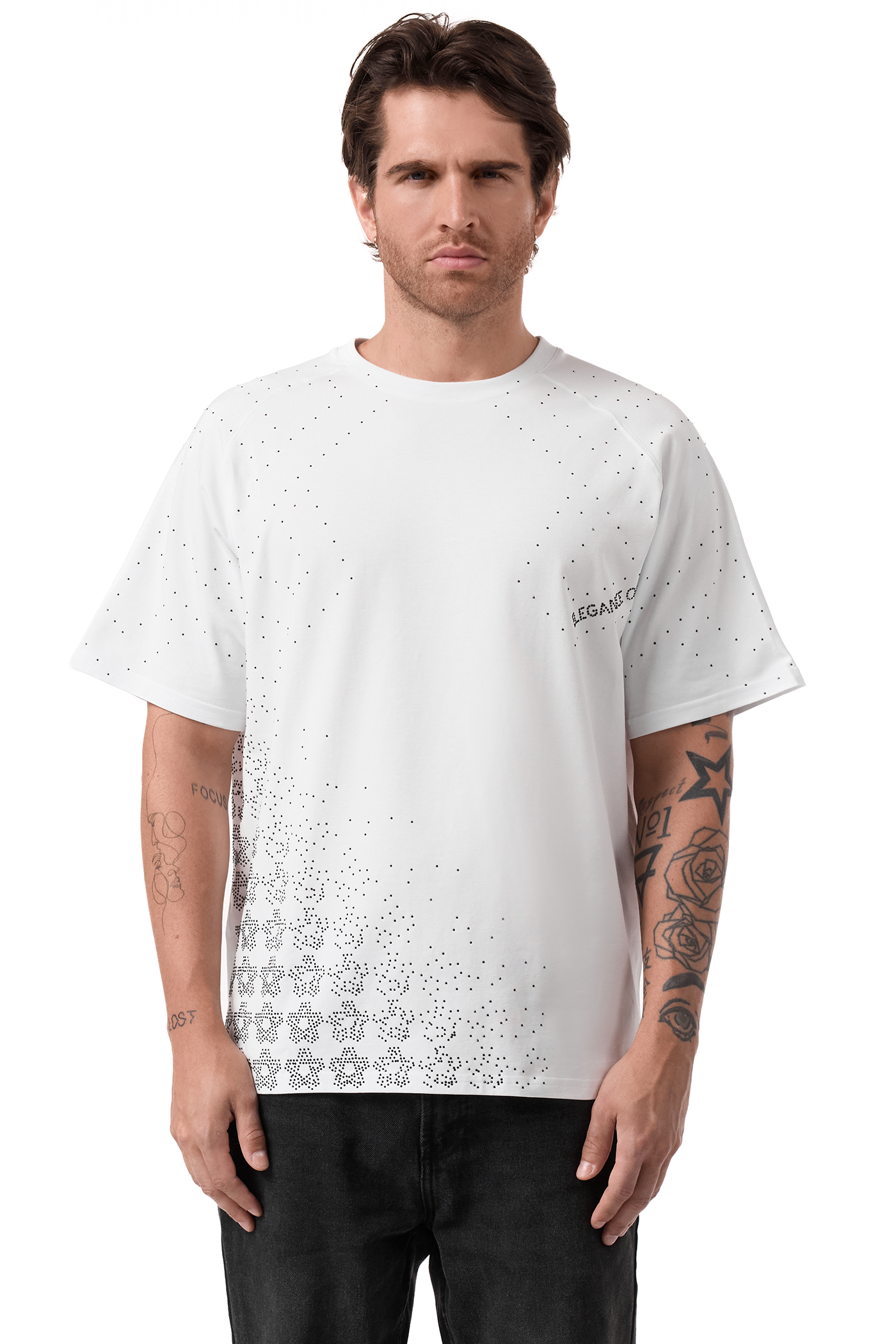 Lumina T-Shirt White with Black gems