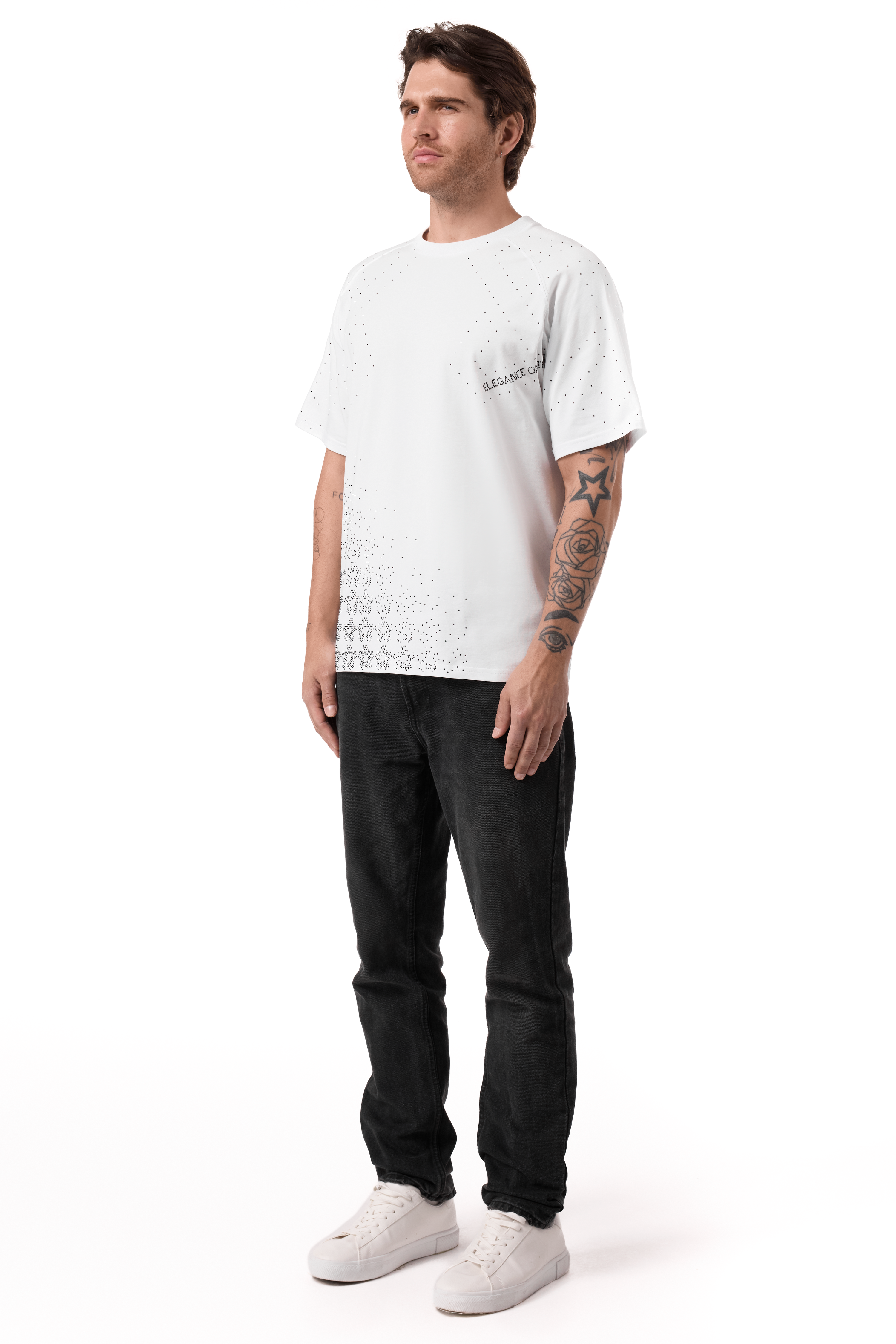 Lumina T-Shirt White with Black gems