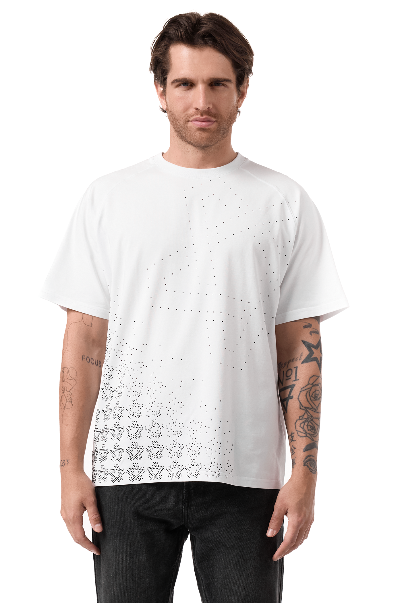 Twinkle T-Shirt White with Black gems