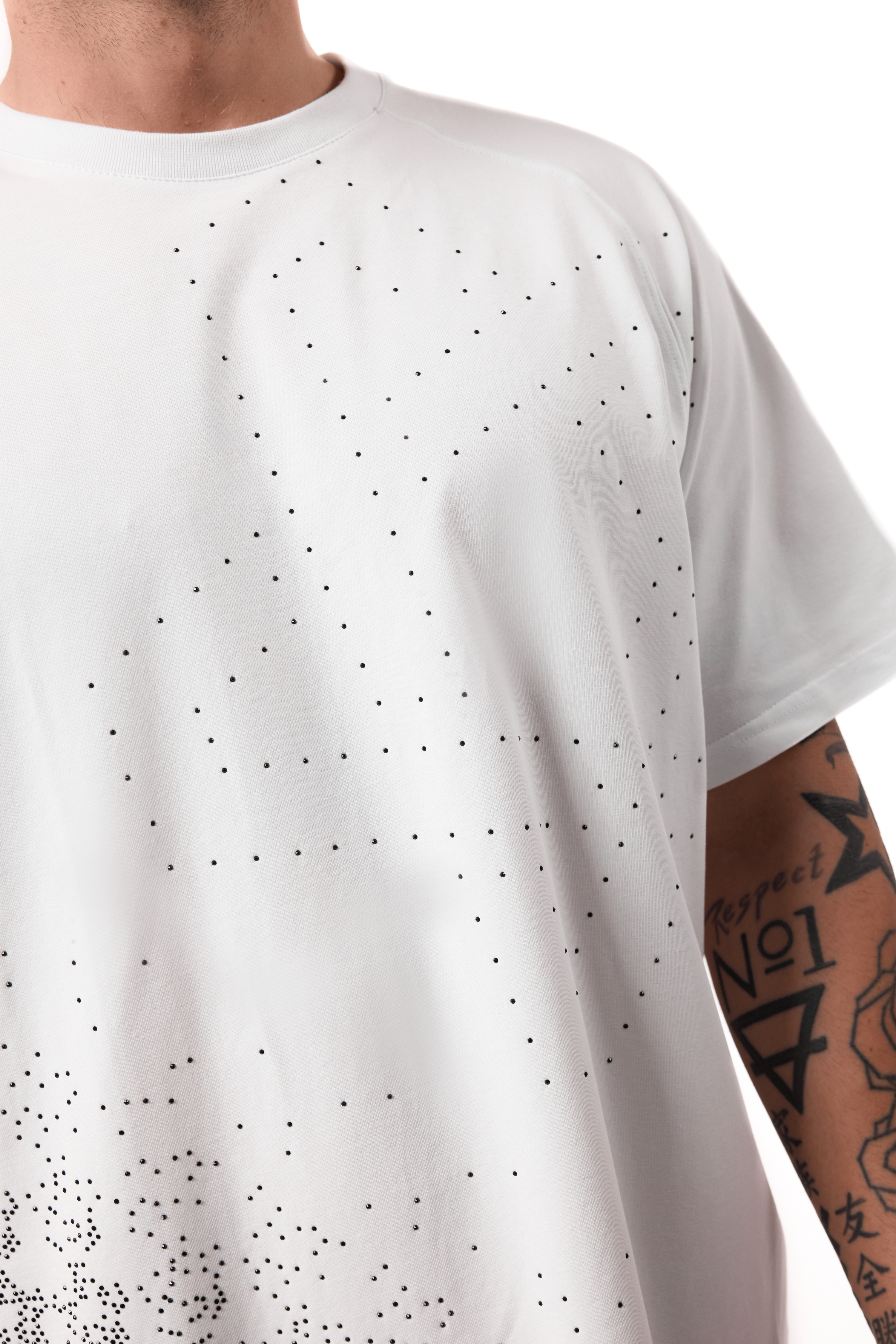 Twinkle T-Shirt White with Black gems