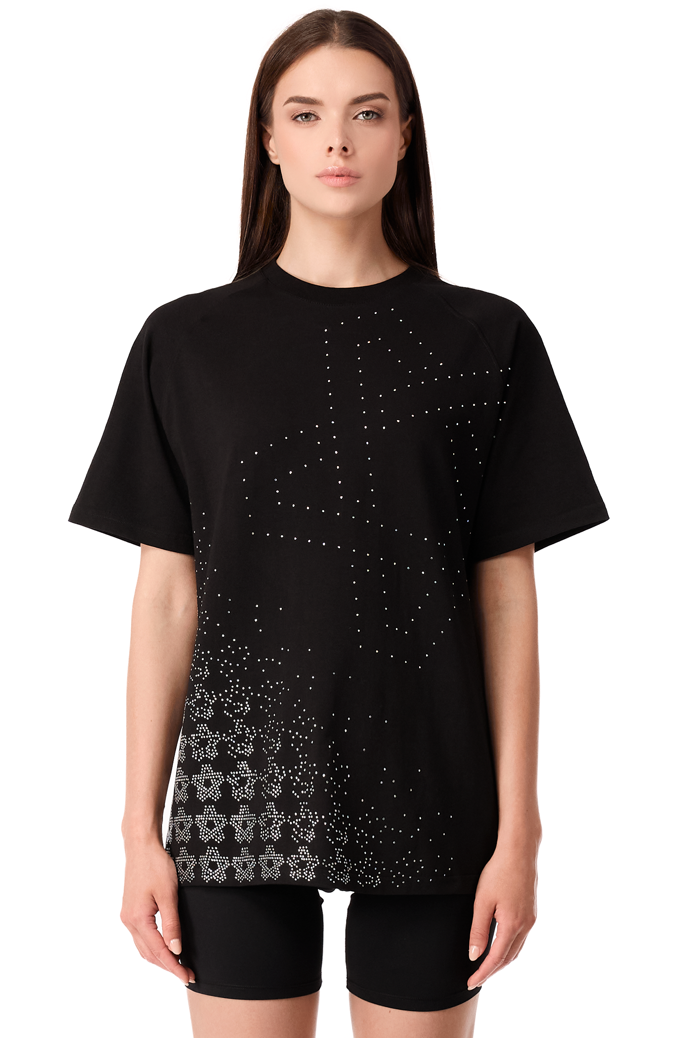 T-Shirt Twinkle Black with White gems