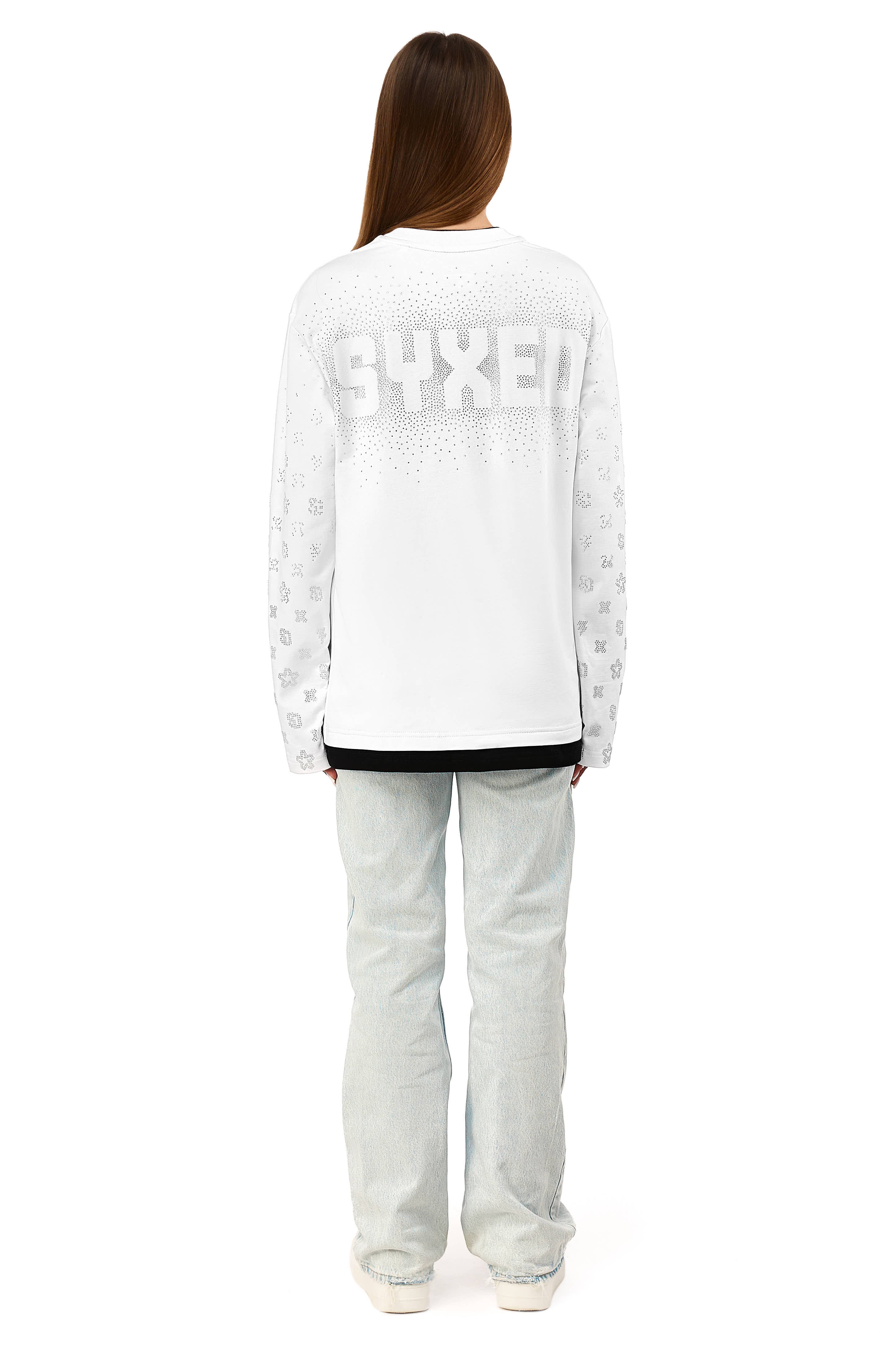 Longsleeve Gemstones White with White Gems