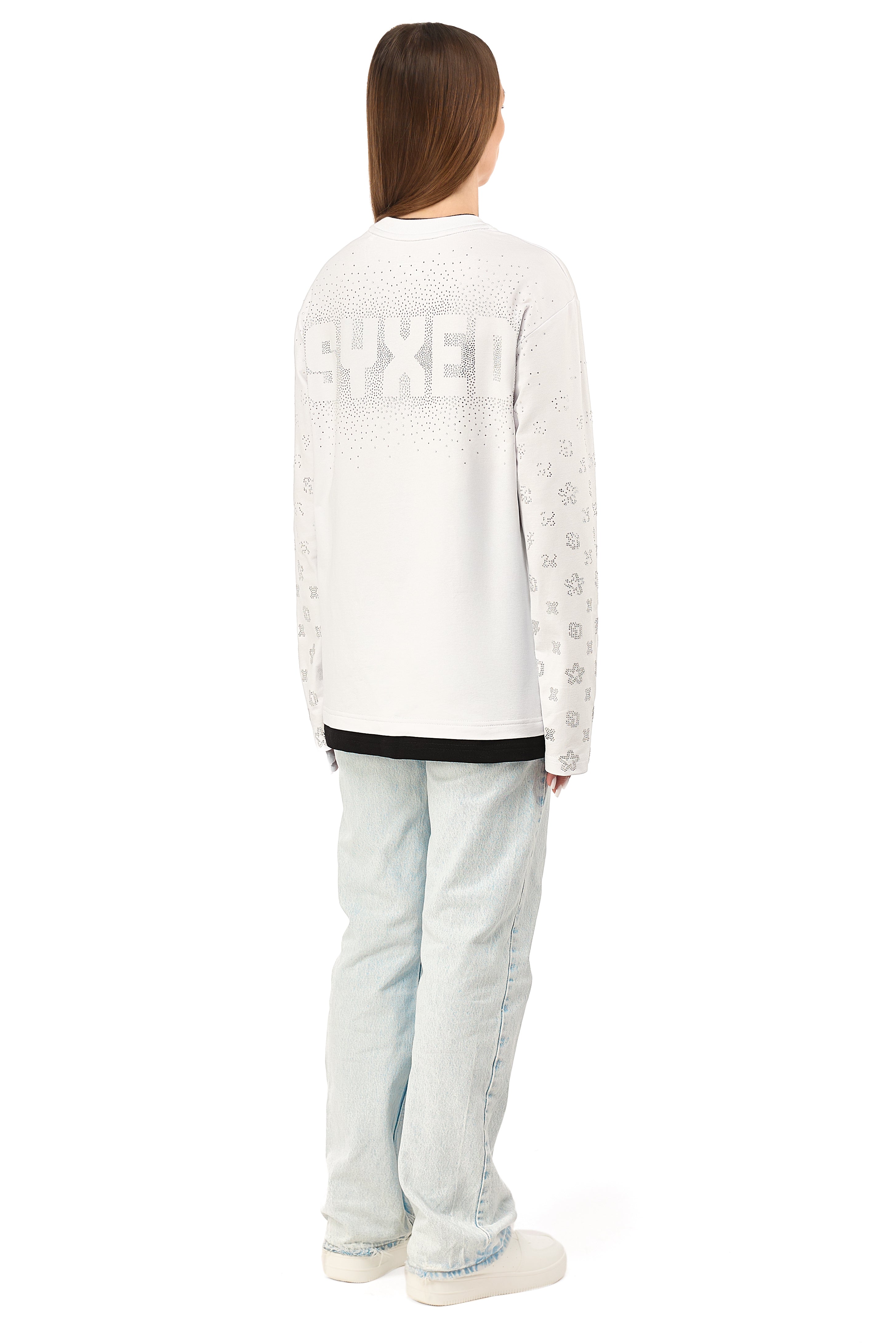 Longsleeve Gemstones White with White Gems