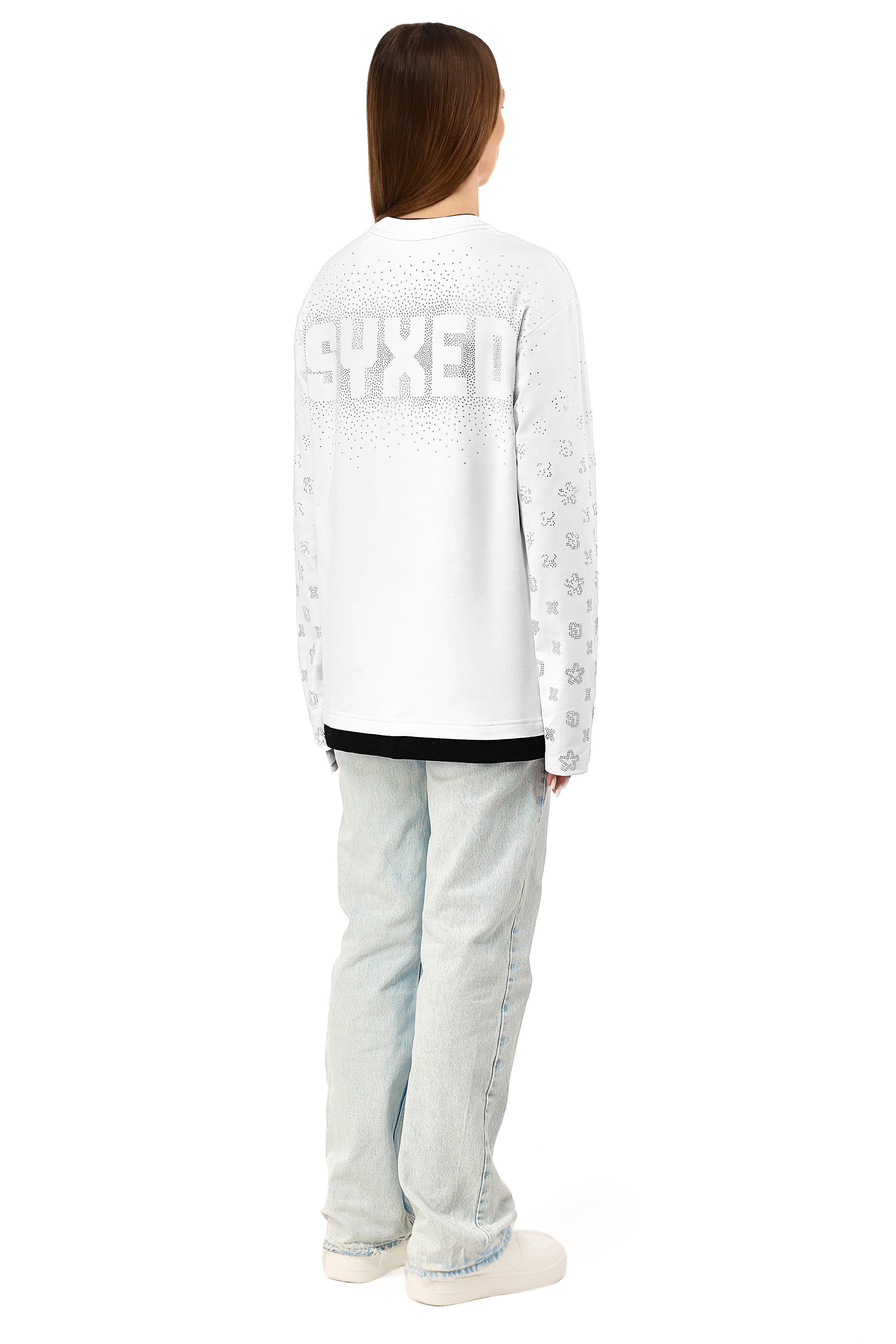 Longsleeve Gemstones White with White Gems