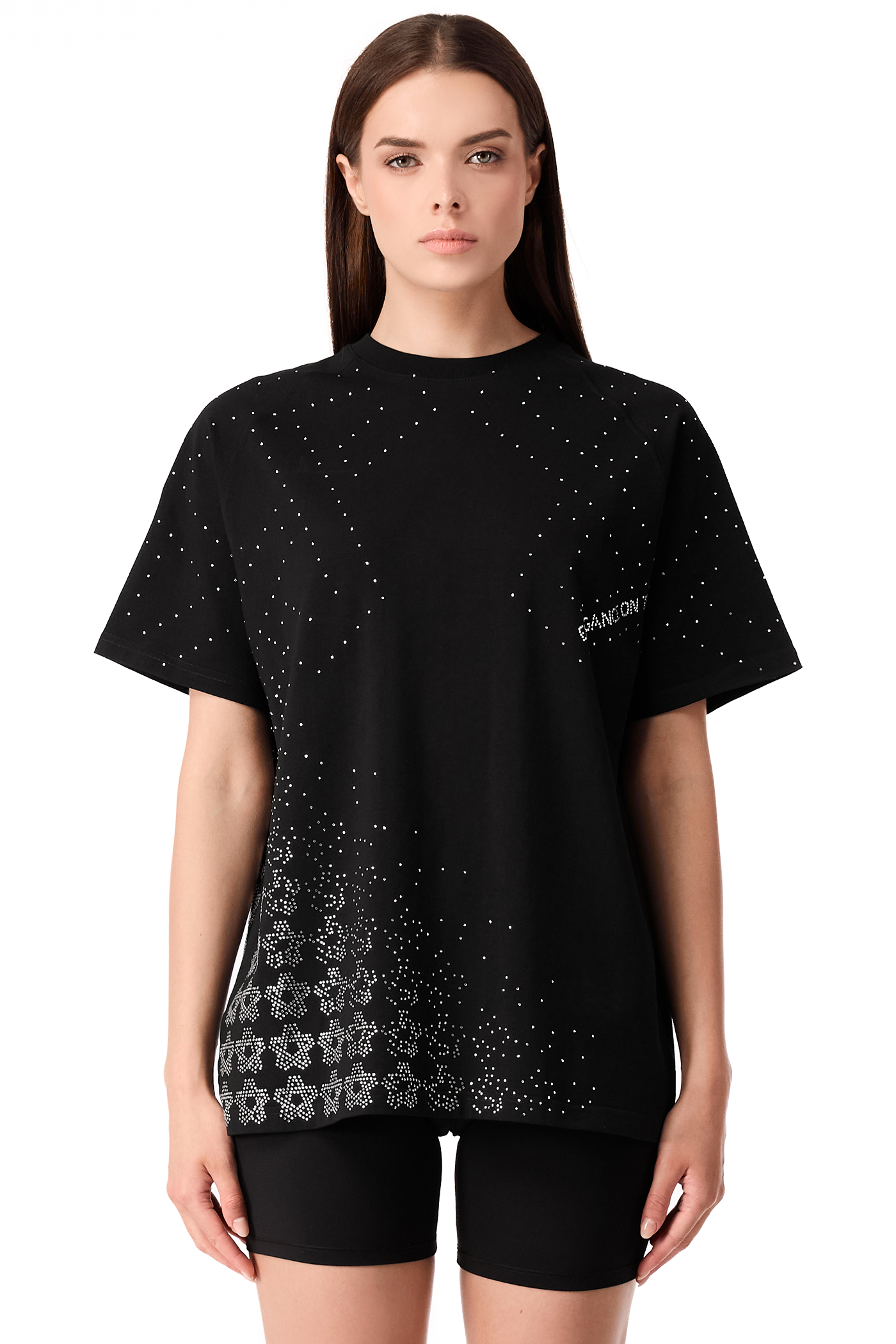 T-Shirt Lumina Black with White gems