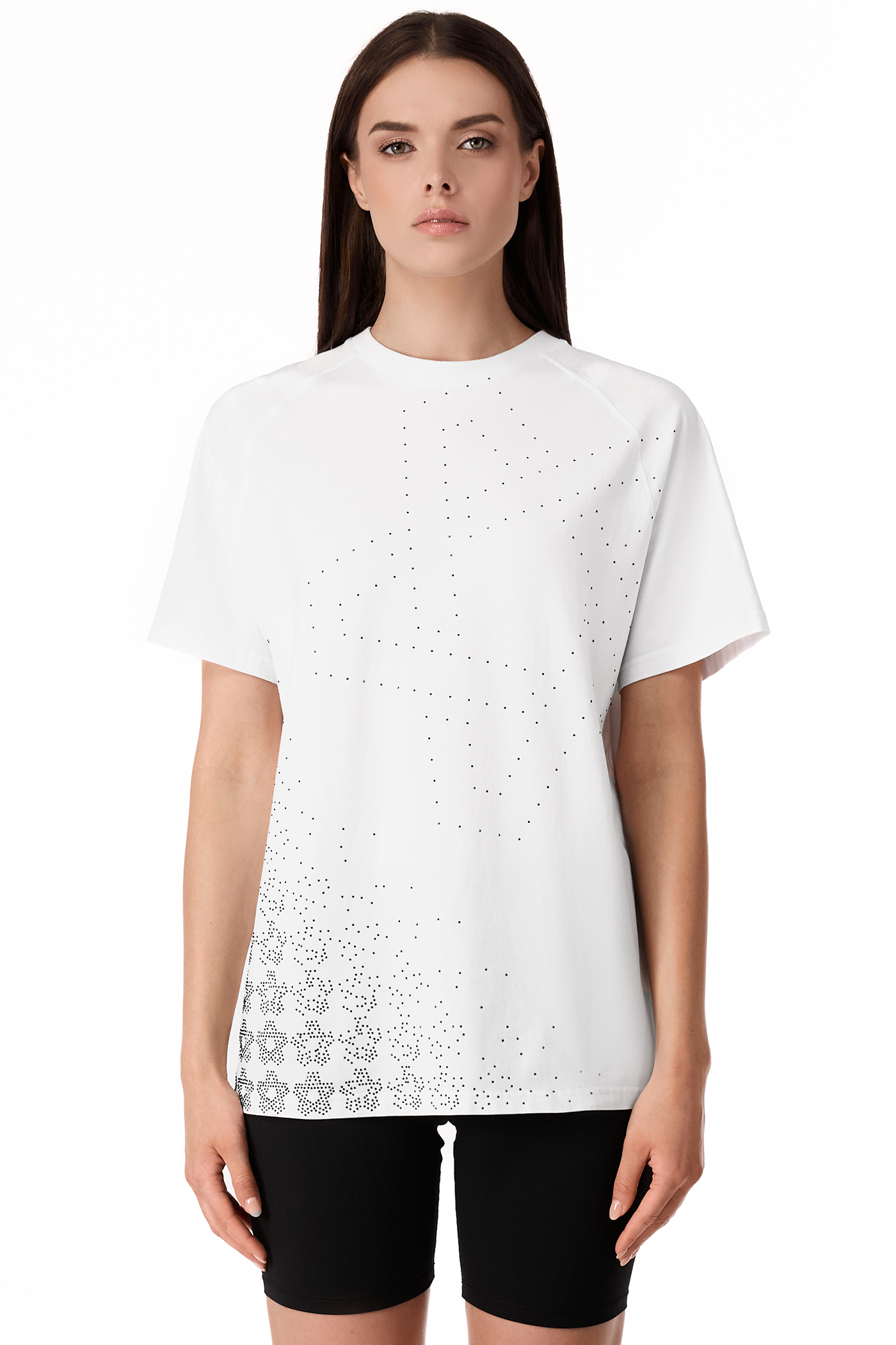 T-Shirt Twinkle White with Black gems