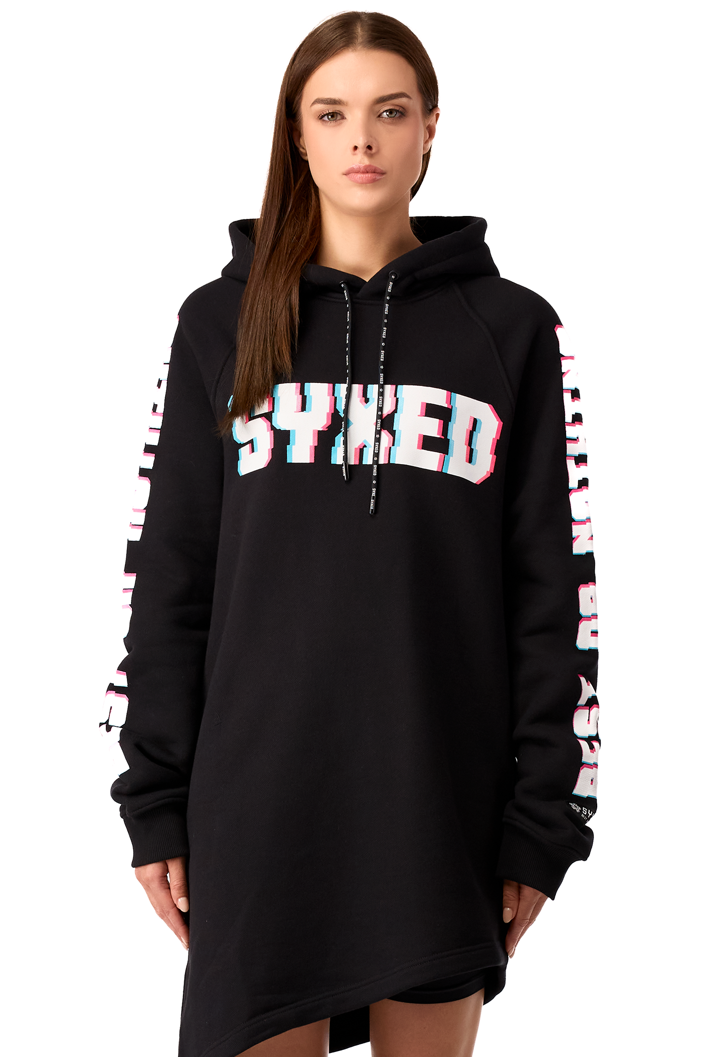 Hoodie Longcut Black Glitch