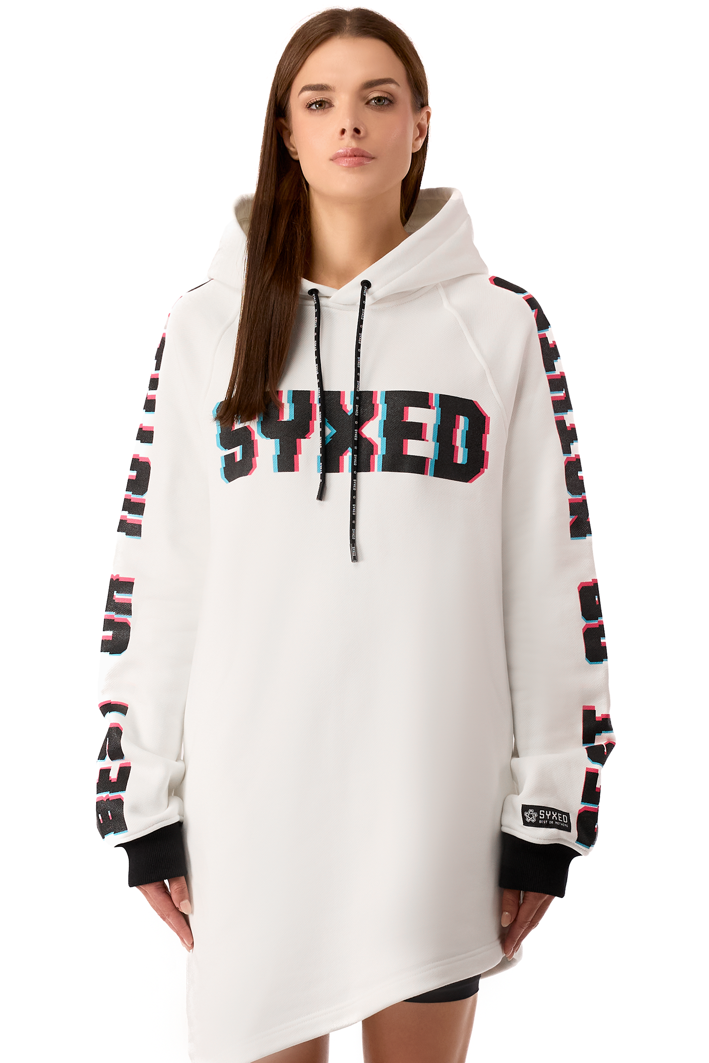Hoodie Longcut White B&W