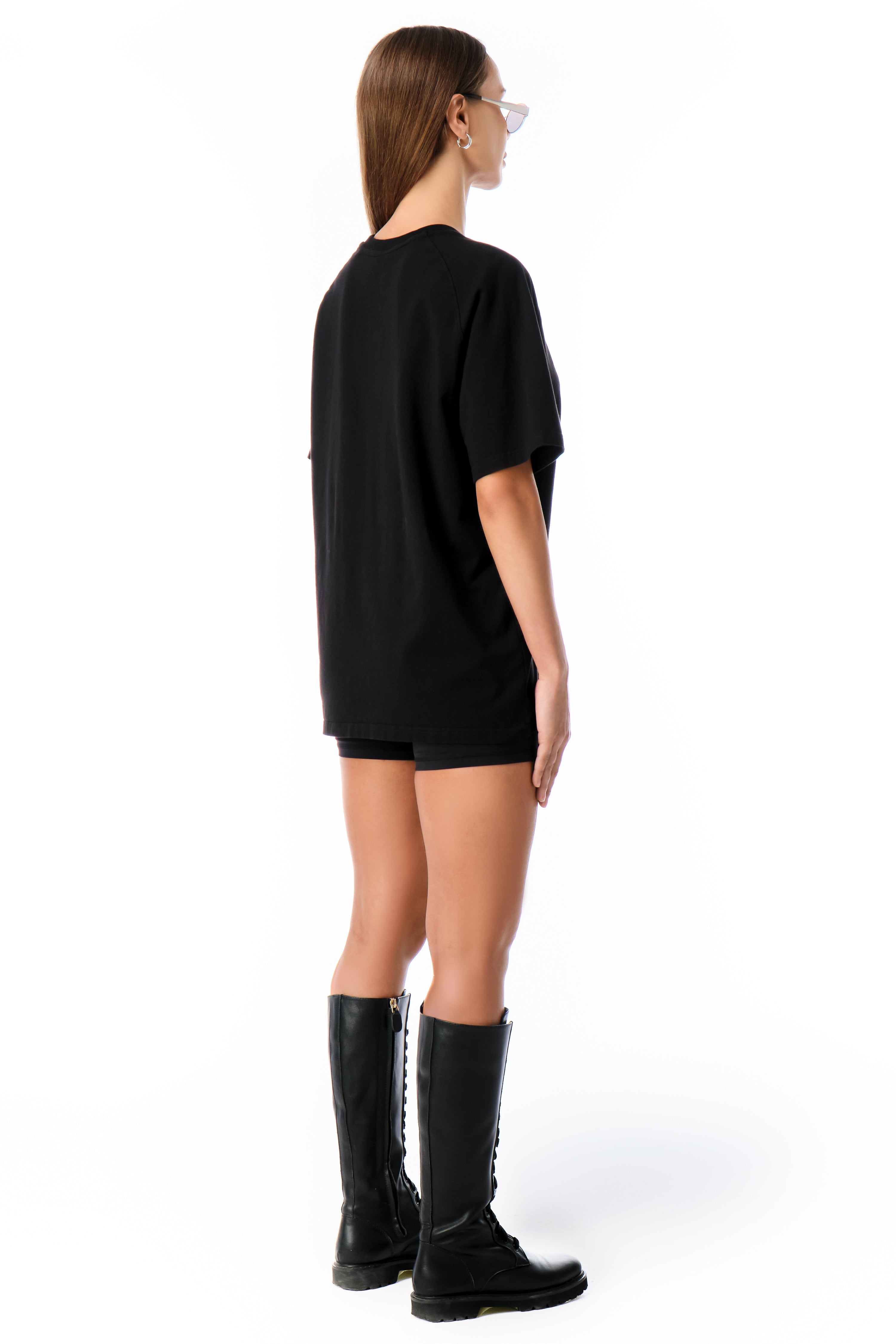 Smileey Black T-Shirt With Red Patch