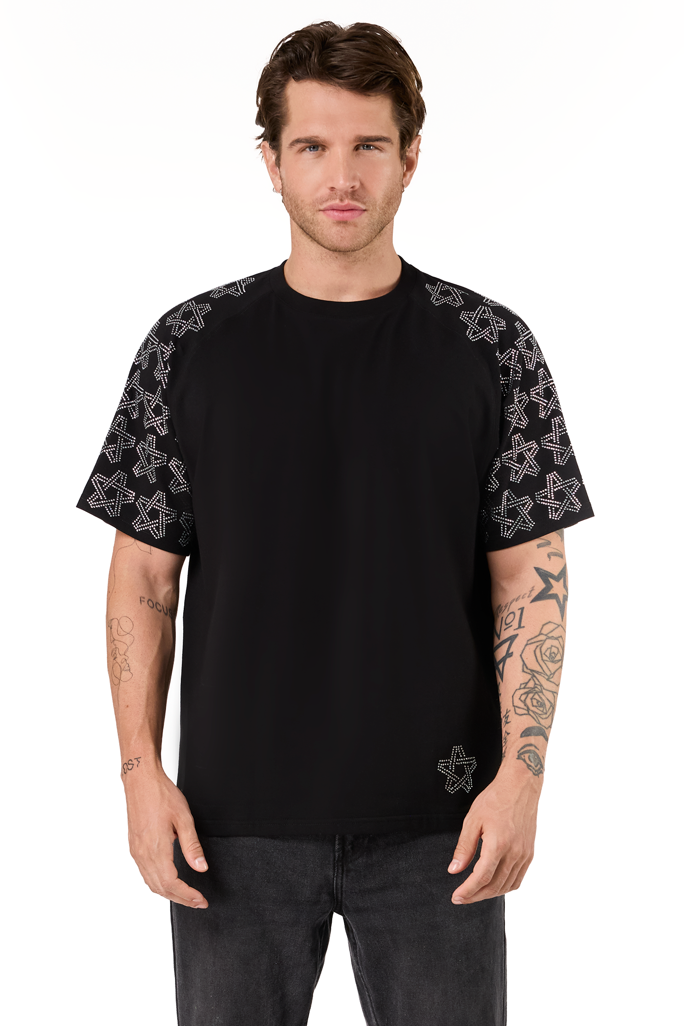 Spark T-Shirt Black with White gems