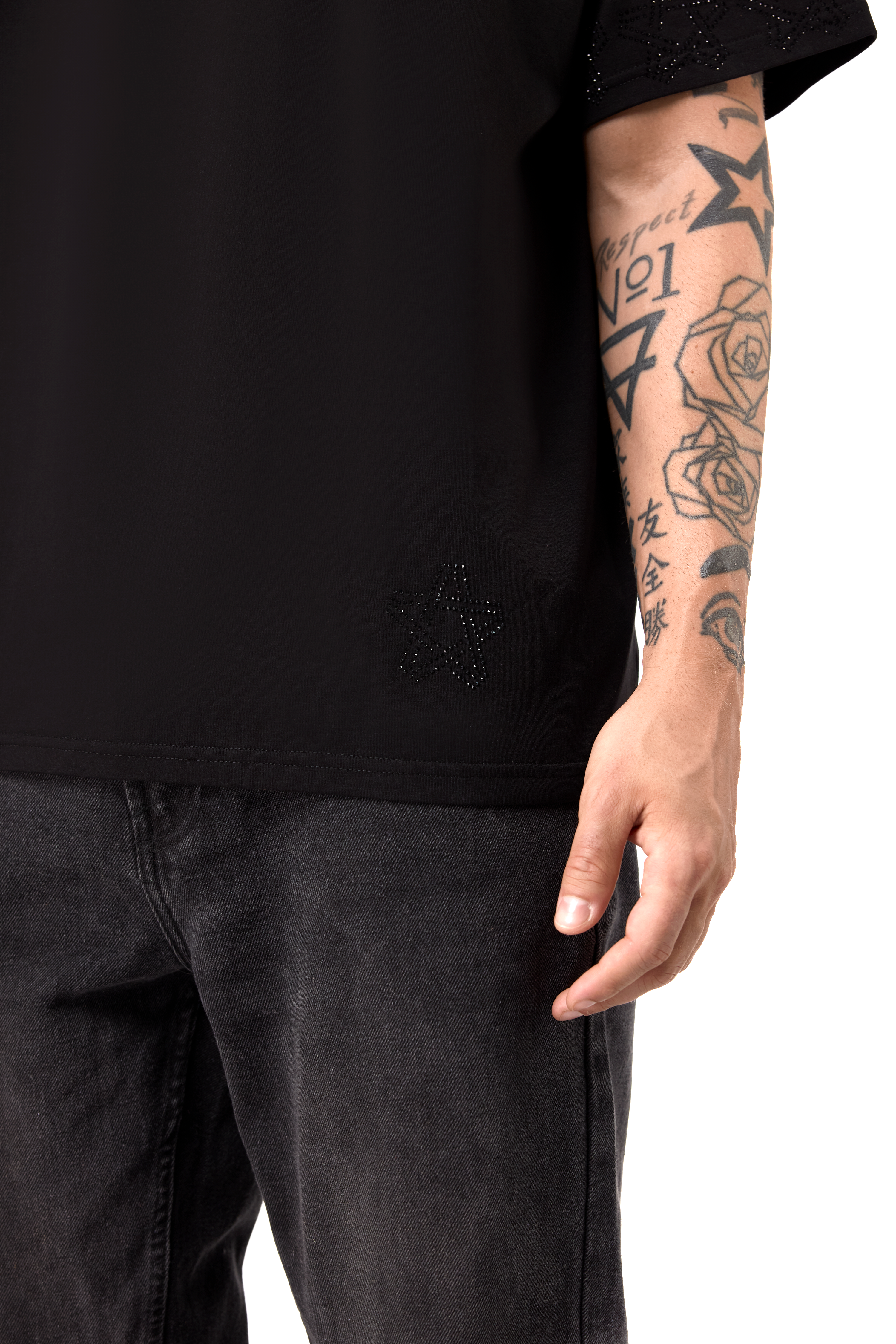 Spark T-Shirt Black with Black gems