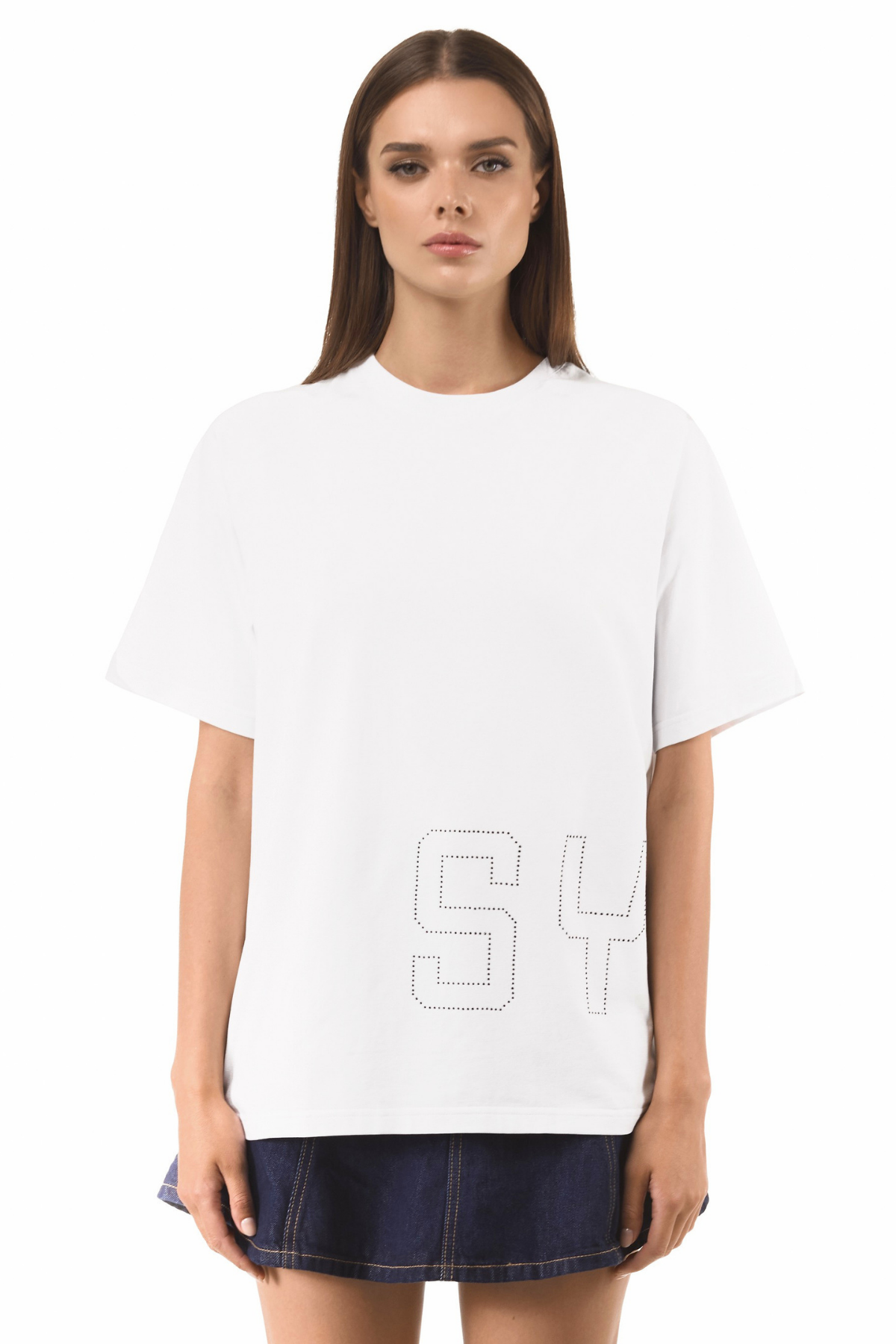 T-Shirt Glitz White with Black gems
